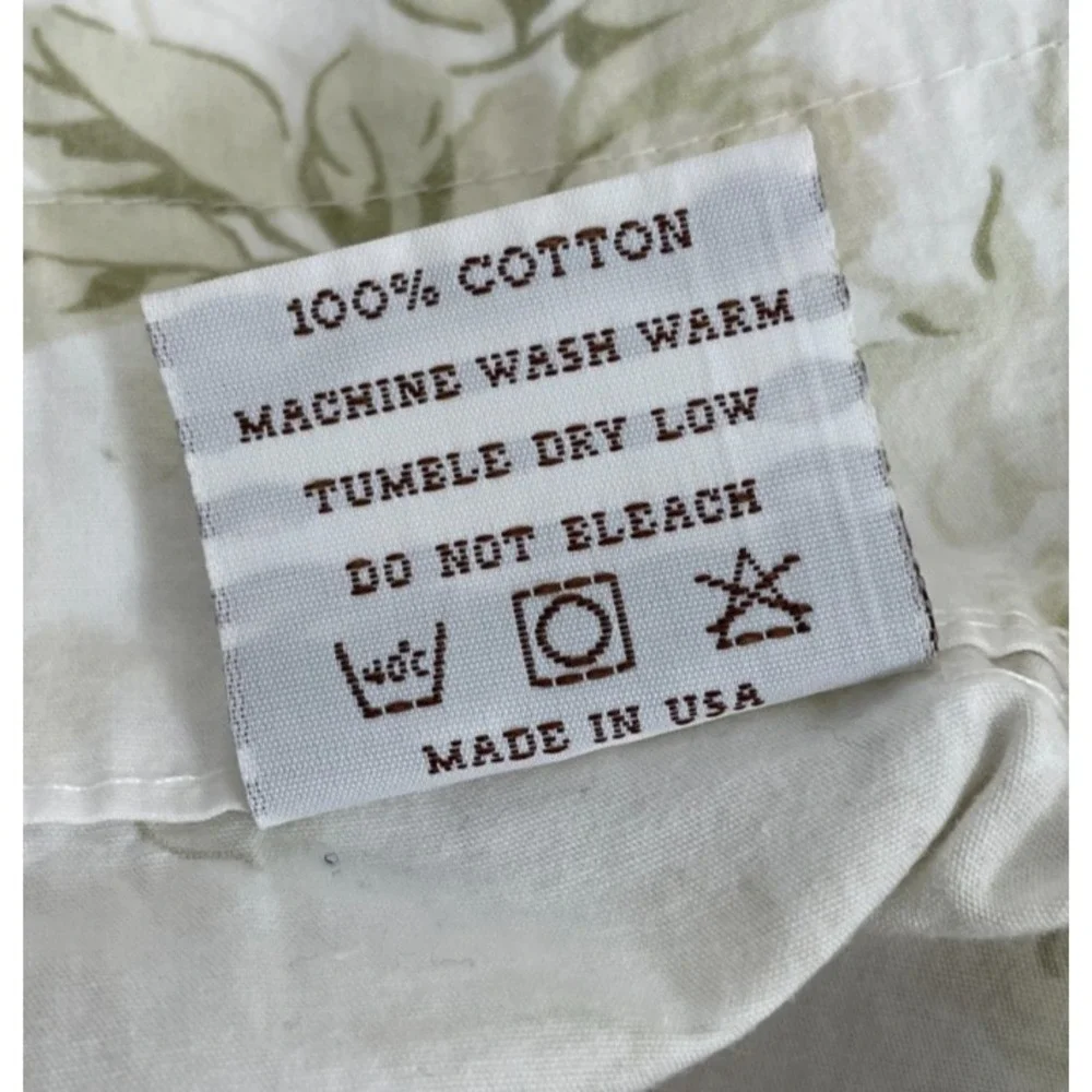Rachel Ashwell Shabby Chic Couture Valance Silver Roses on Sage White 108x15